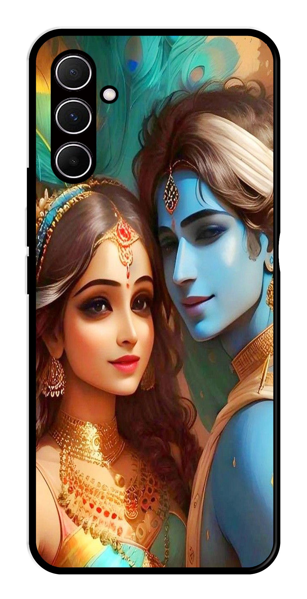 Lord Radha Krishna Metal Mobile Case for Samsung Galaxy A35 5G   (Design No -01)