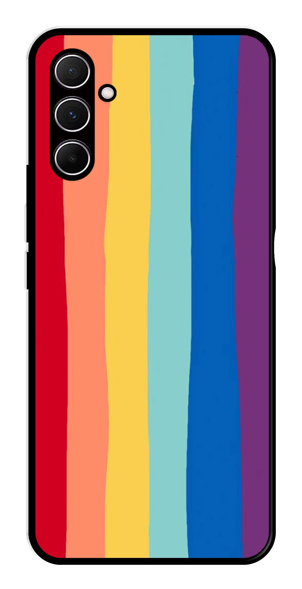 Rainbow MultiColor Metal Mobile Case for Samsung Galaxy A35 5G   (Design No -03)