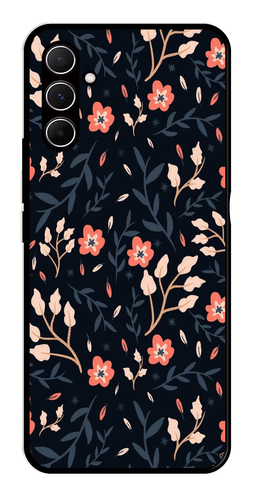 Floral Pattern Metal Mobile Case for Samsung Galaxy A35 5G   (Design No -10)