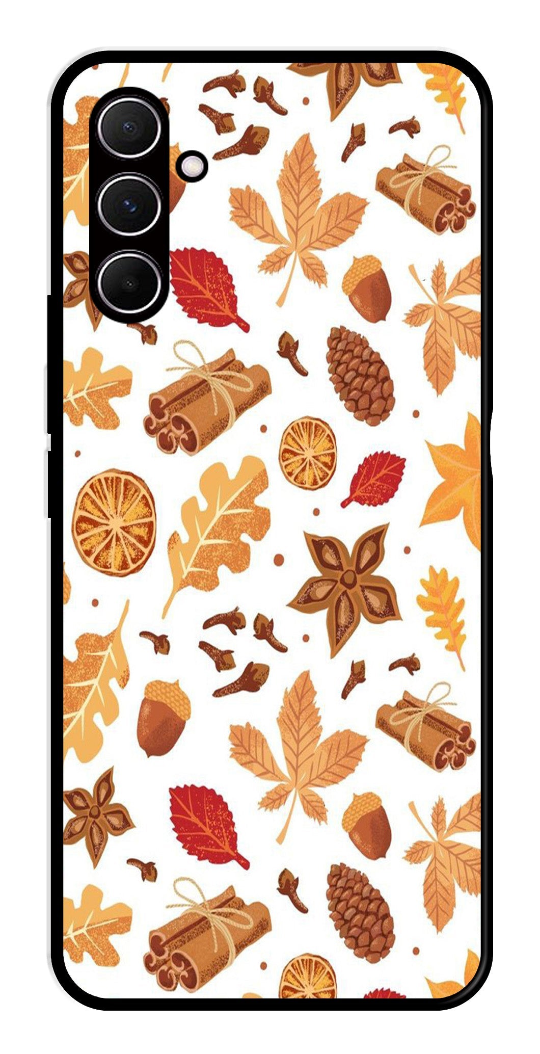 Autumn Leaf Metal Mobile Case for Samsung Galaxy A35 5G   (Design No -19)