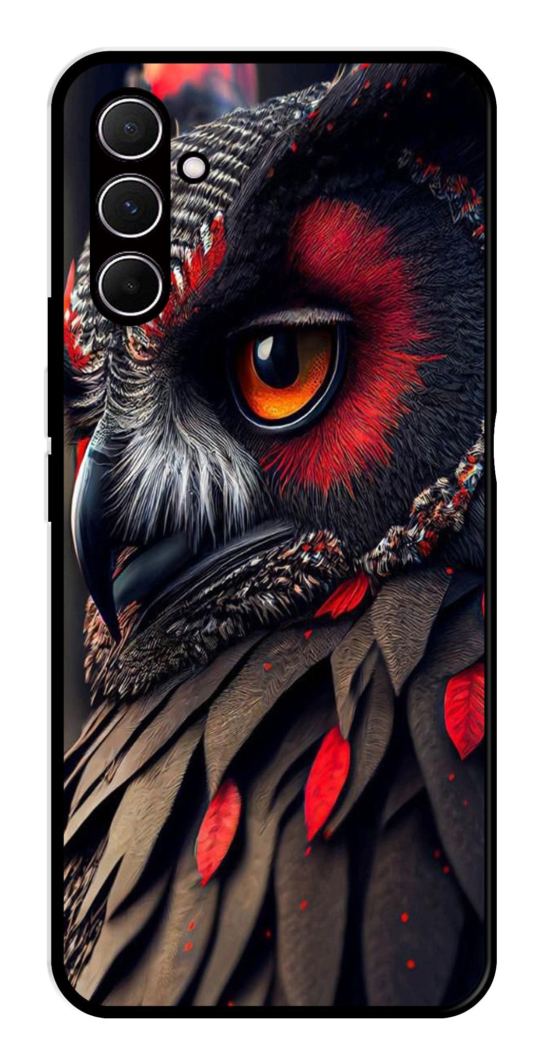 Owl Design Metal Mobile Case for Samsung Galaxy A35 5G   (Design No -26)