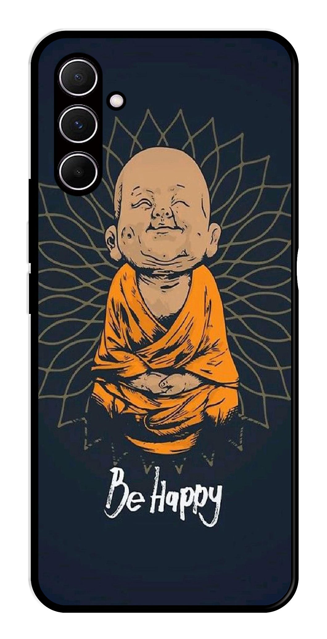 Be Happy Metal Mobile Case for Samsung Galaxy A35 5G   (Design No -27)