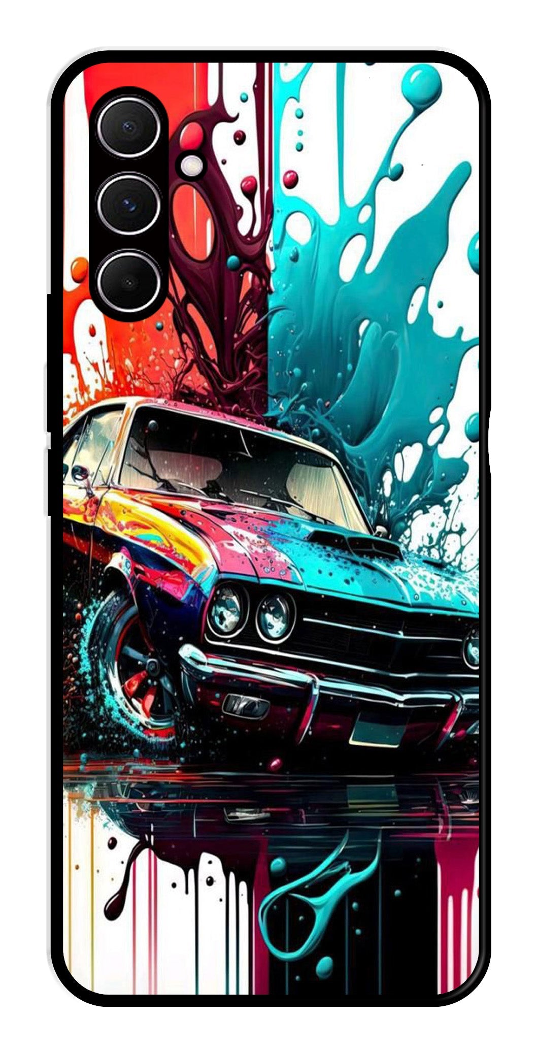 Vintage Car Metal Mobile Case for Samsung Galaxy A35 5G   (Design No -29)