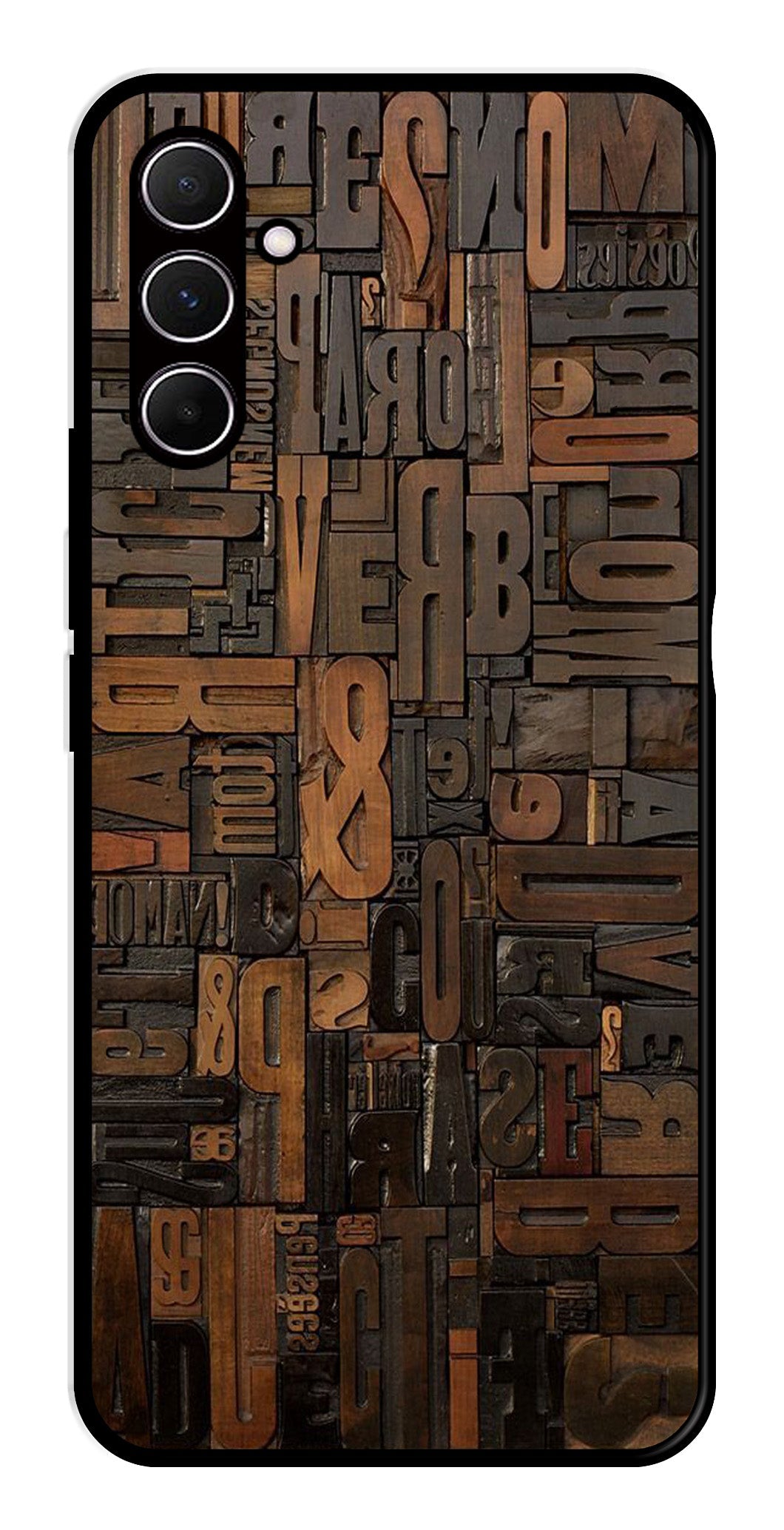 Alphabets Metal Mobile Case for Samsung Galaxy A35 5G   (Design No -32)