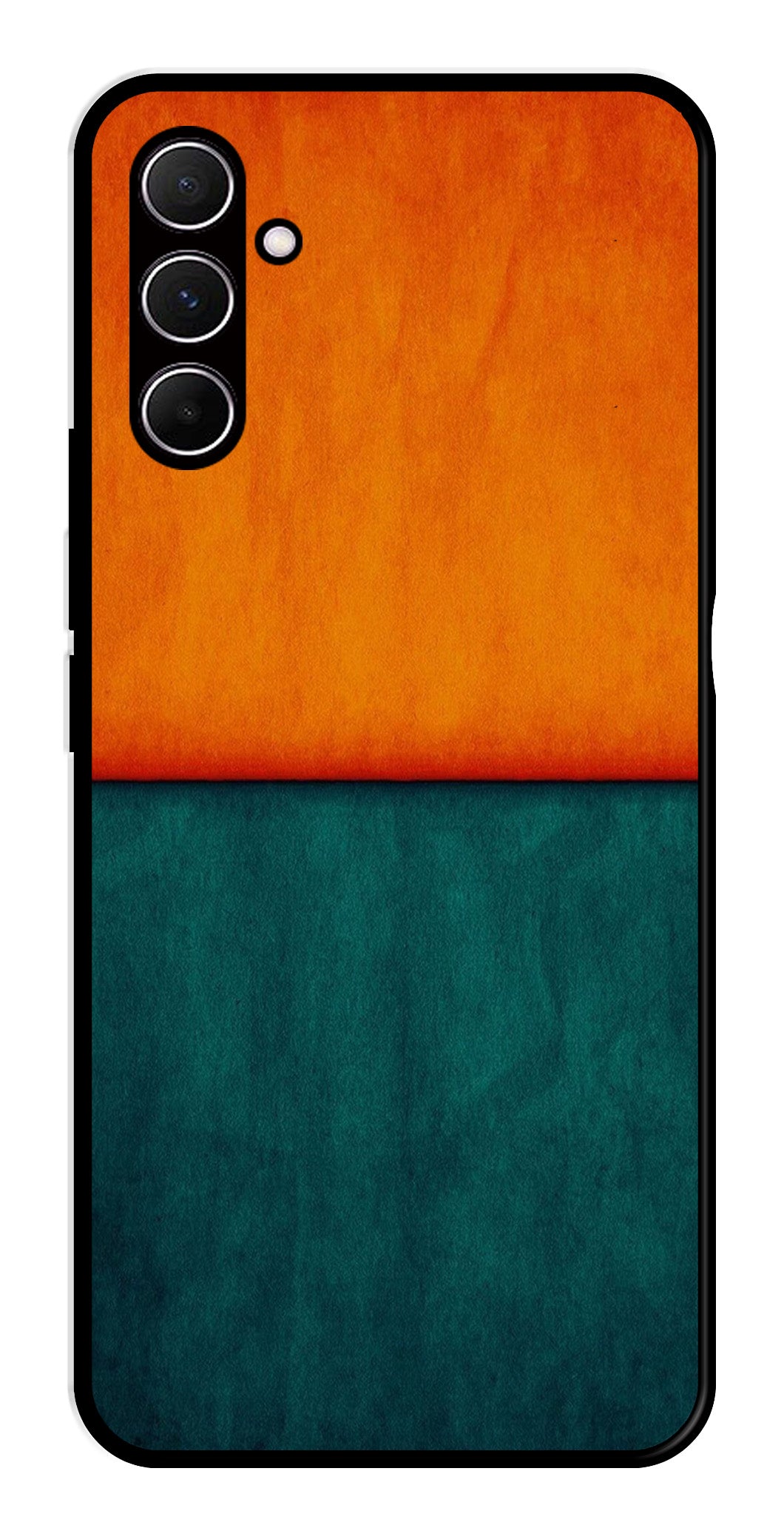 Orange Green Pattern Metal Mobile Case for Samsung Galaxy A35 5G   (Design No -45)