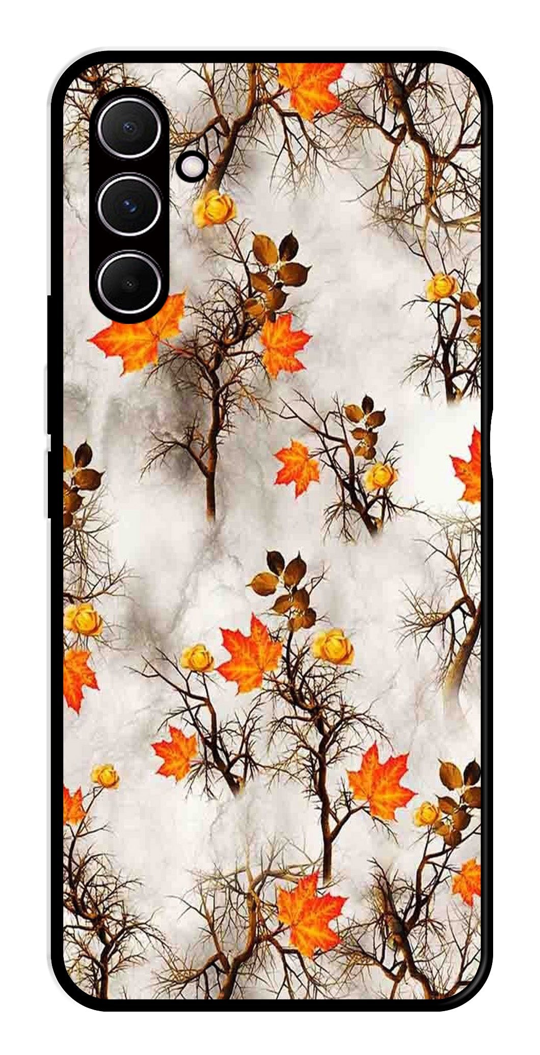 Autumn leaves Metal Mobile Case for Samsung Galaxy A35 5G   (Design No -55)