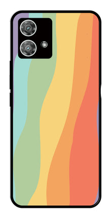 Muted Rainbow Metal Mobile Case for Moto Edge 40 5G