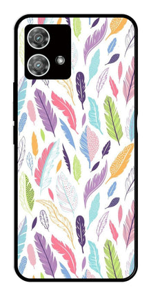 Colorful Feathers Metal Mobile Case for Moto Edge 40 5G