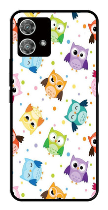 Owls Pattern Metal Mobile Case for Moto Edge 40 5G