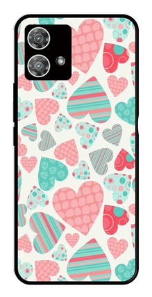 Hearts Pattern Metal Mobile Case for Moto Edge 40 5G