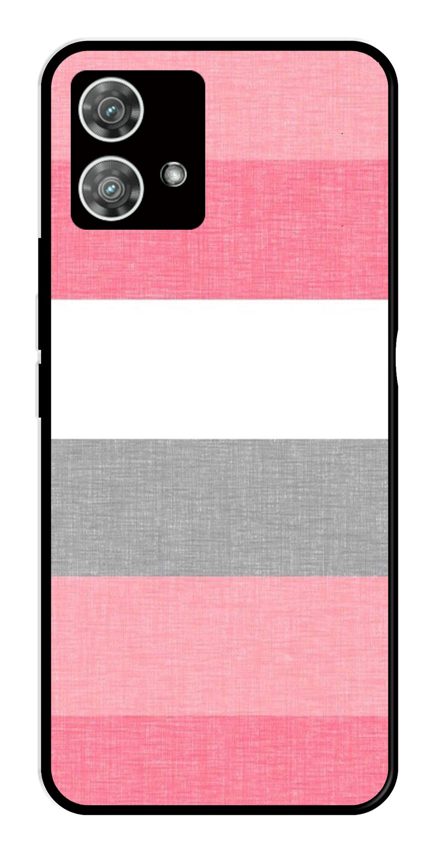 Pink Pattern Metal Mobile Case for Moto Edge 40 5G   (Design No -23)