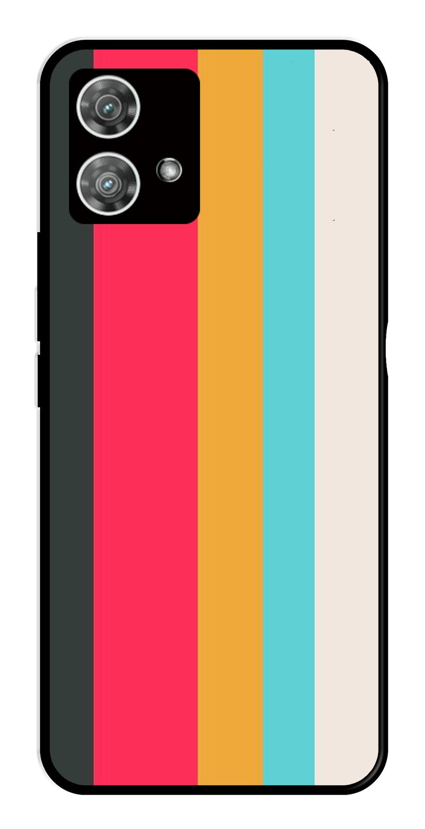 Muted Rainbow Metal Mobile Case for Moto Edge 40 5G   (Design No -31)