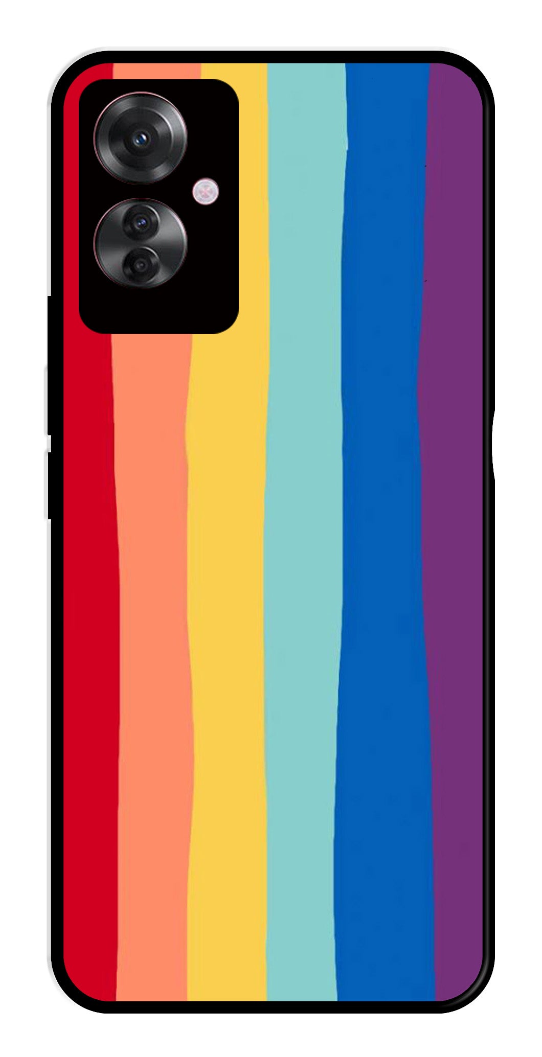 Rainbow MultiColor Metal Mobile Case for Oppo F25 Pro 5G   (Design No -03)