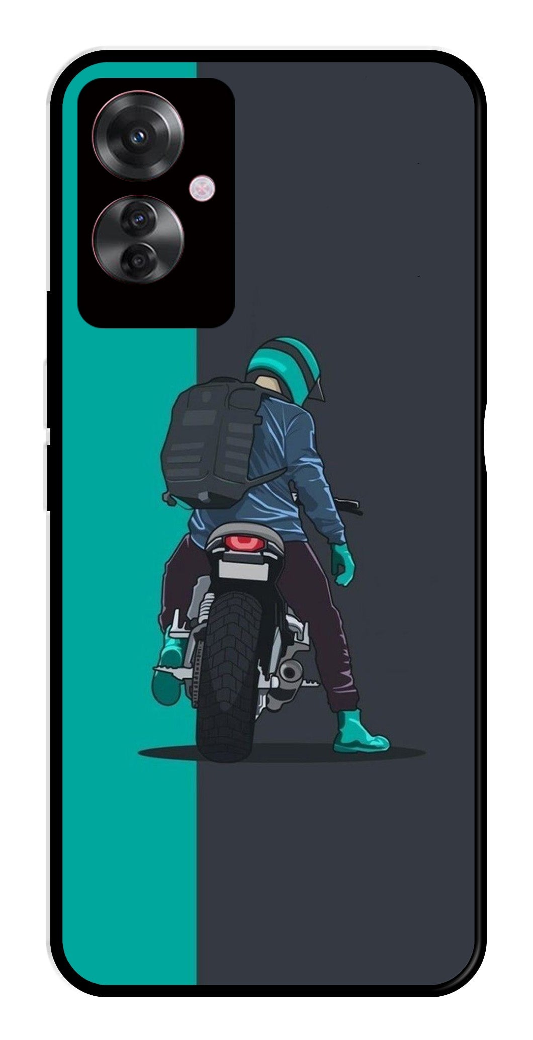 Bike Lover Metal Mobile Case for Oppo F25 Pro 5G   (Design No -05)