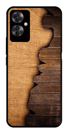 Wooden Design Metal Mobile Case for Oppo F25 Pro 5G