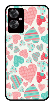 Hearts Pattern Metal Mobile Case for Oppo F25 Pro 5G