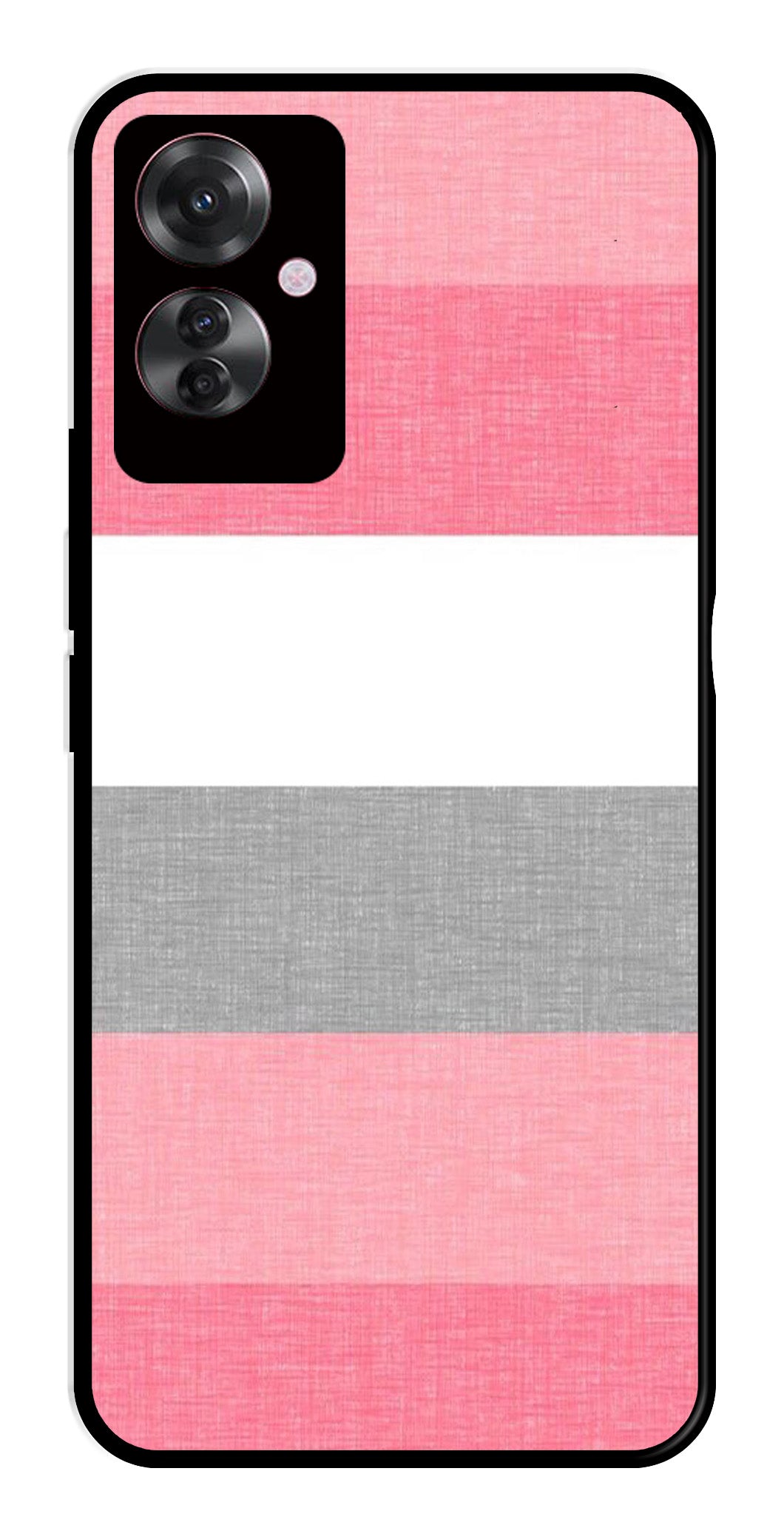 Pink Pattern Metal Mobile Case for Oppo F25 Pro 5G   (Design No -23)