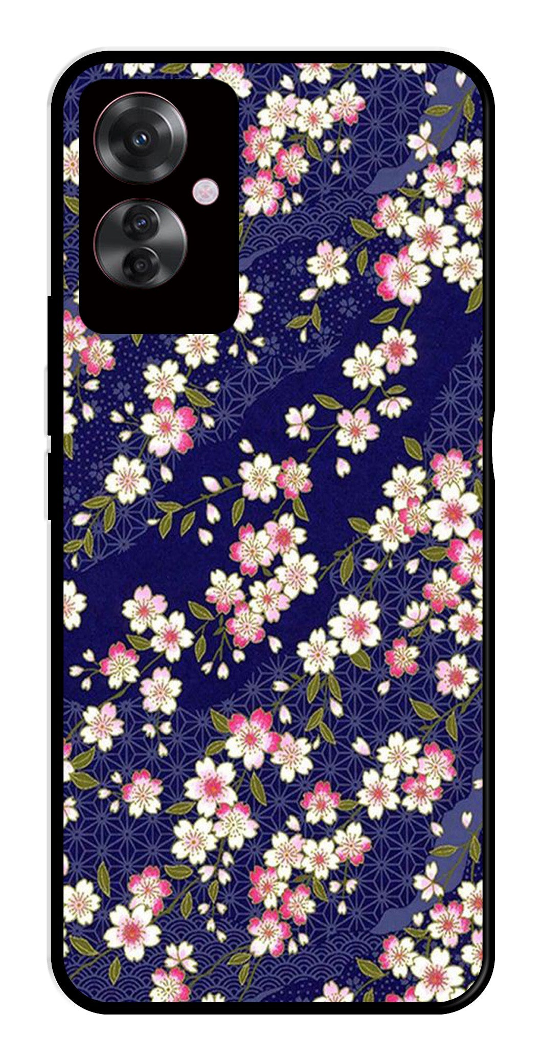 Flower Design Metal Mobile Case for Oppo F25 Pro 5G   (Design No -25)