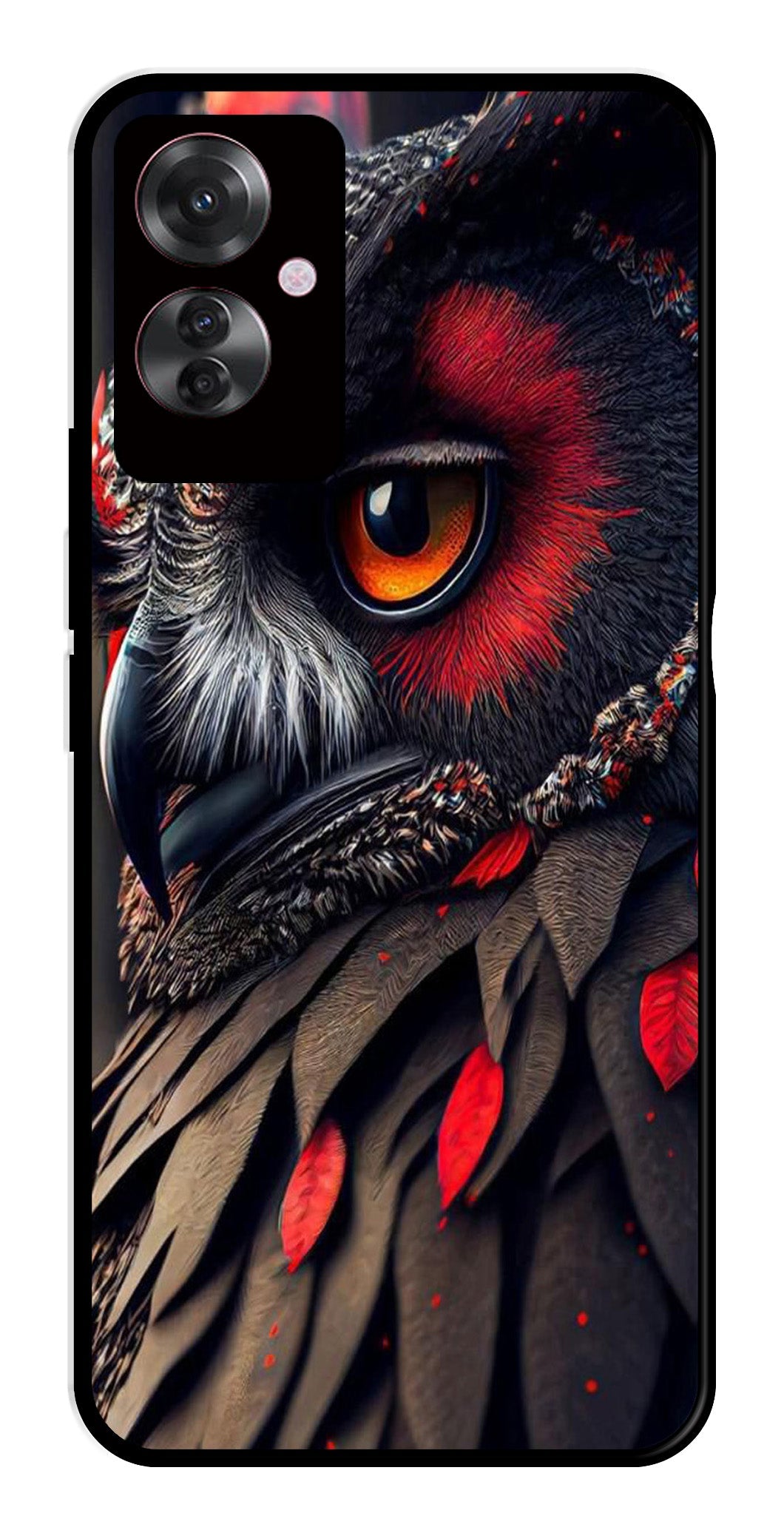 Owl Design Metal Mobile Case for Oppo F25 Pro 5G   (Design No -26)