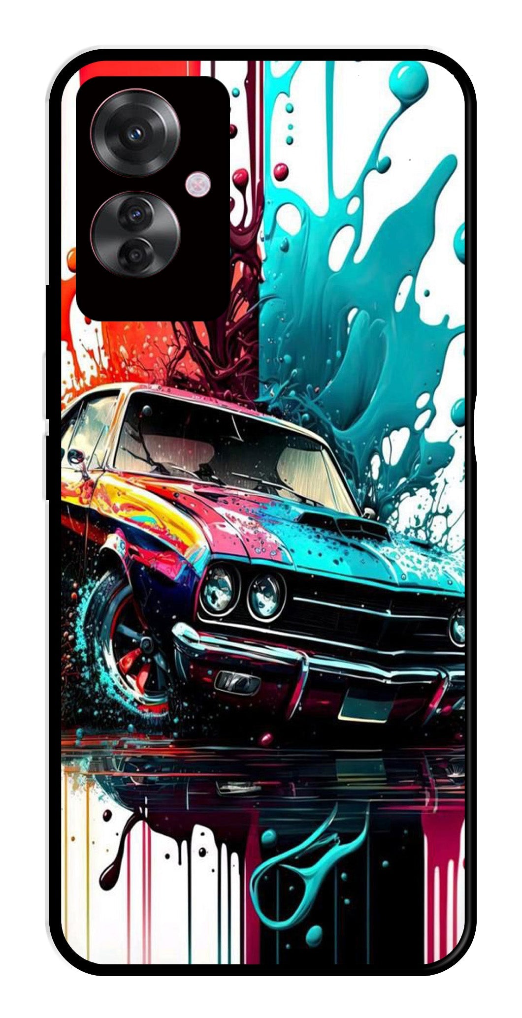 Vintage Car Metal Mobile Case for Oppo F25 Pro 5G   (Design No -29)