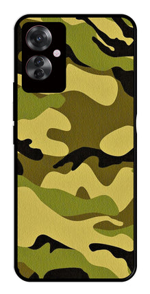 Army Pattern Metal Mobile Case for Oppo F25 Pro 5G