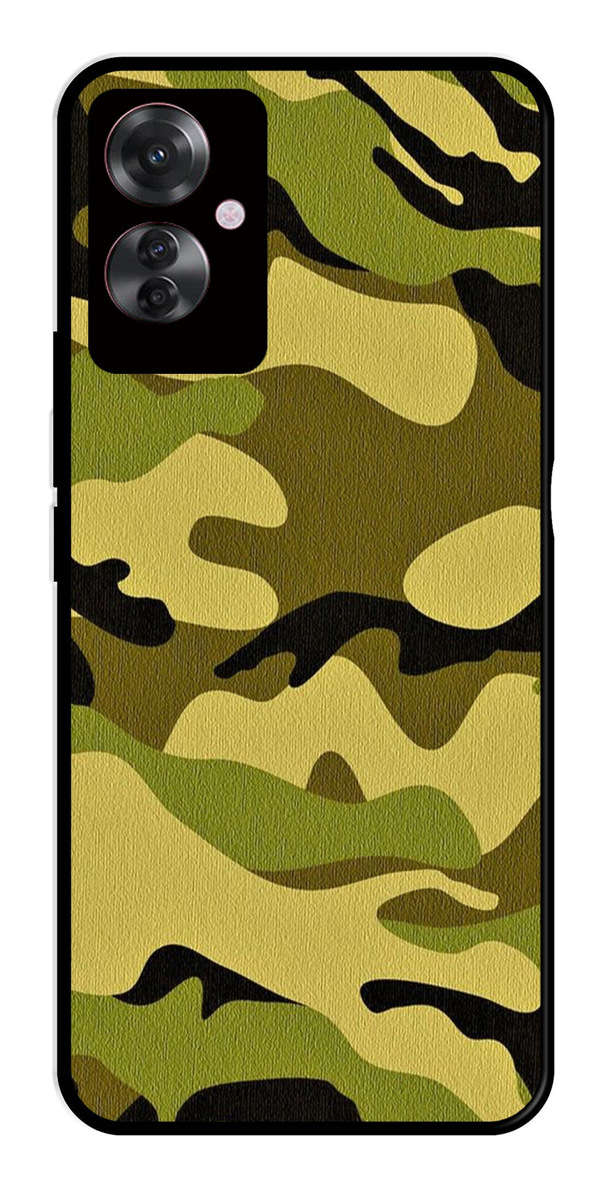 Army Pattern Metal Mobile Case for Oppo F25 Pro 5G   (Design No -35)