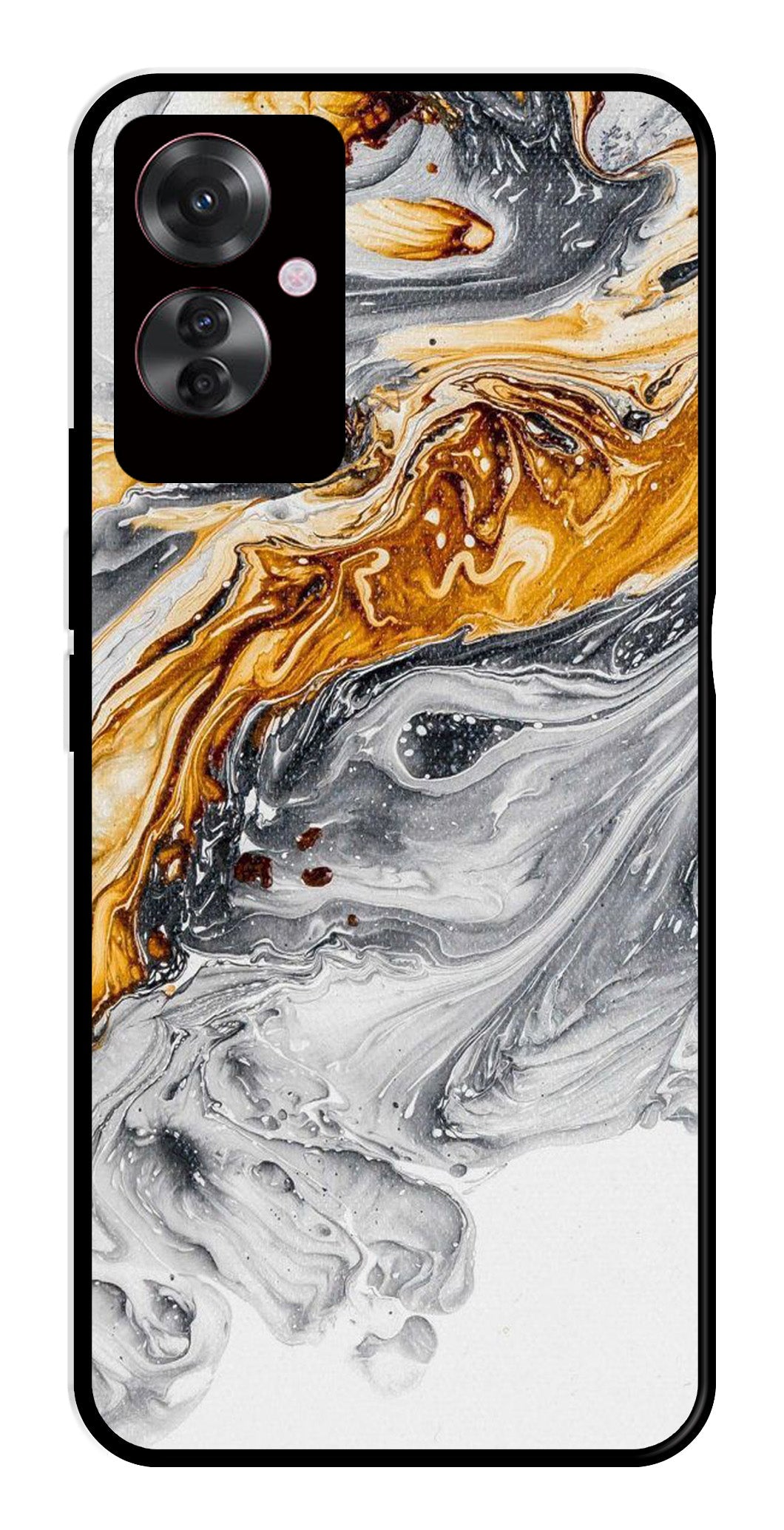 Marble Pattern Metal Mobile Case for Oppo F25 Pro 5G   (Design No -36)