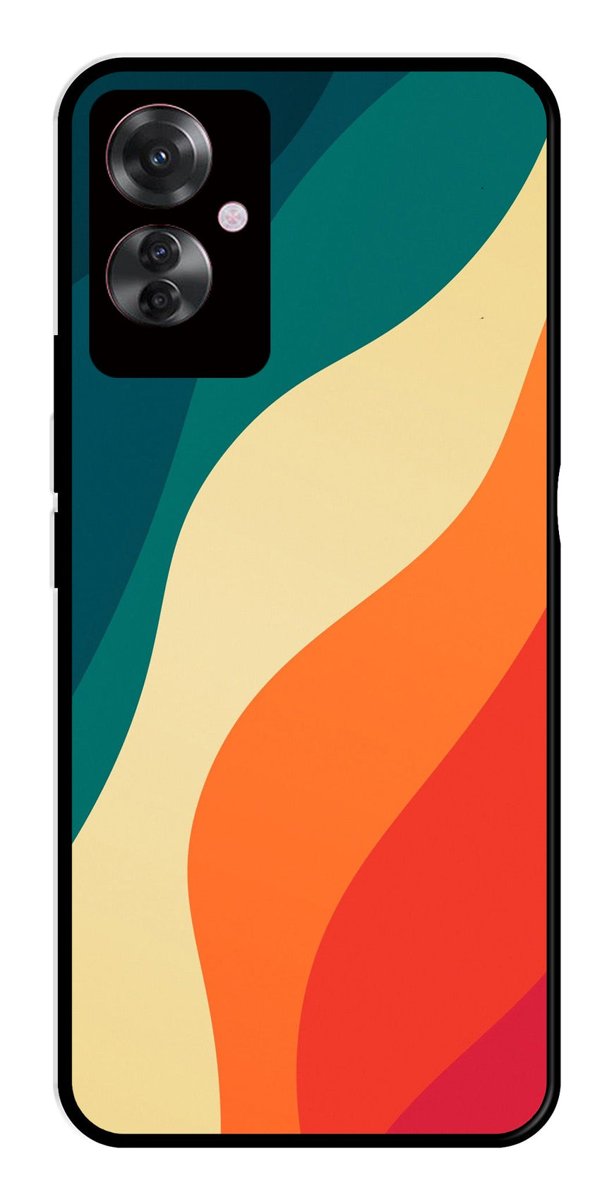 Muted Rainbow Metal Mobile Case for Oppo F25 Pro 5G   (Design No -39)