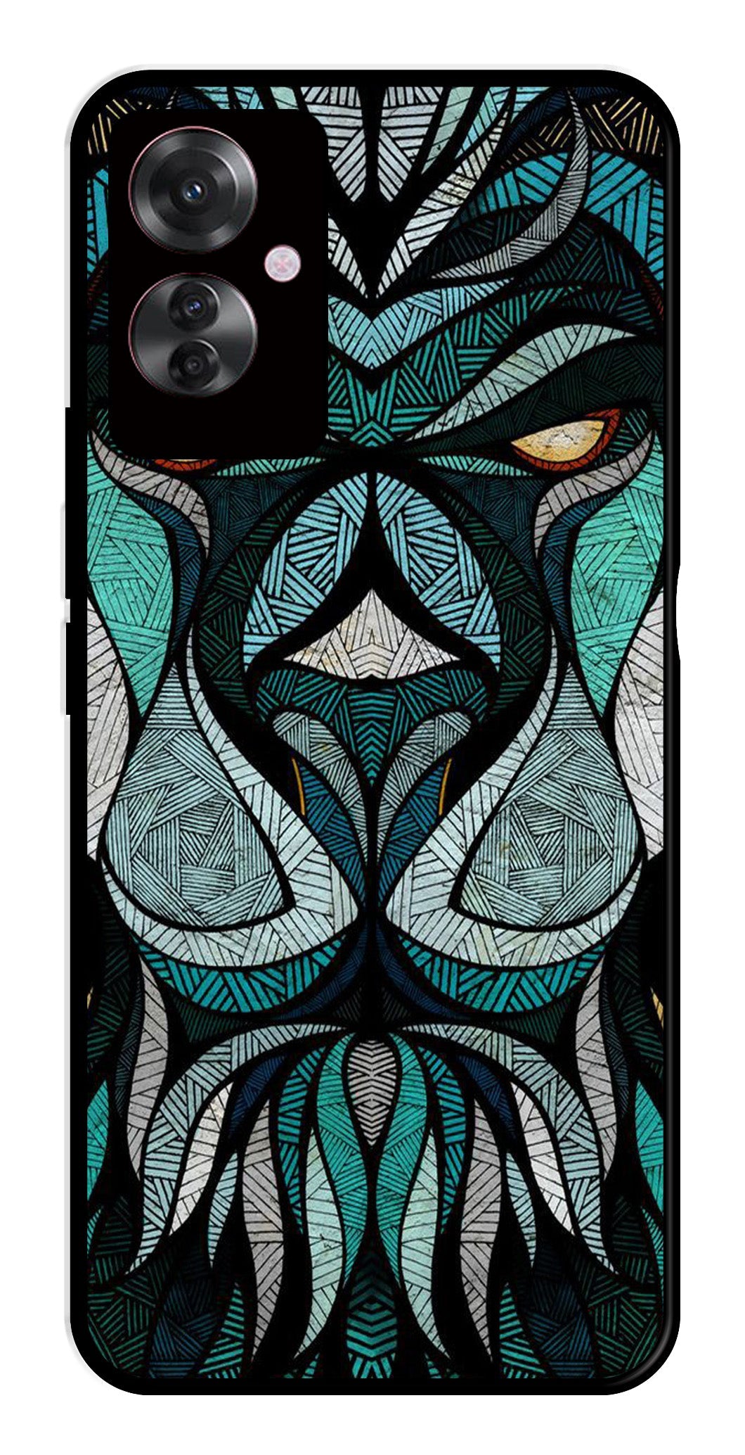 Lion Pattern Metal Mobile Case for Oppo F25 Pro 5G   (Design No -40)