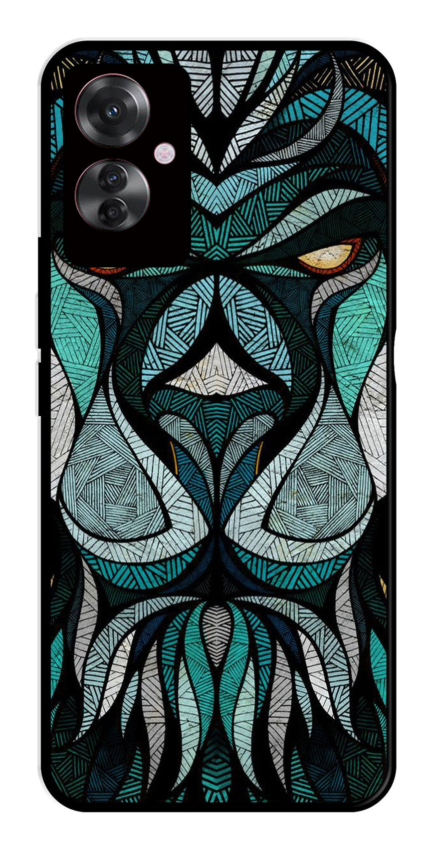 Lion Pattern Metal Mobile Case for Oppo F25 Pro 5G   (Design No -40)