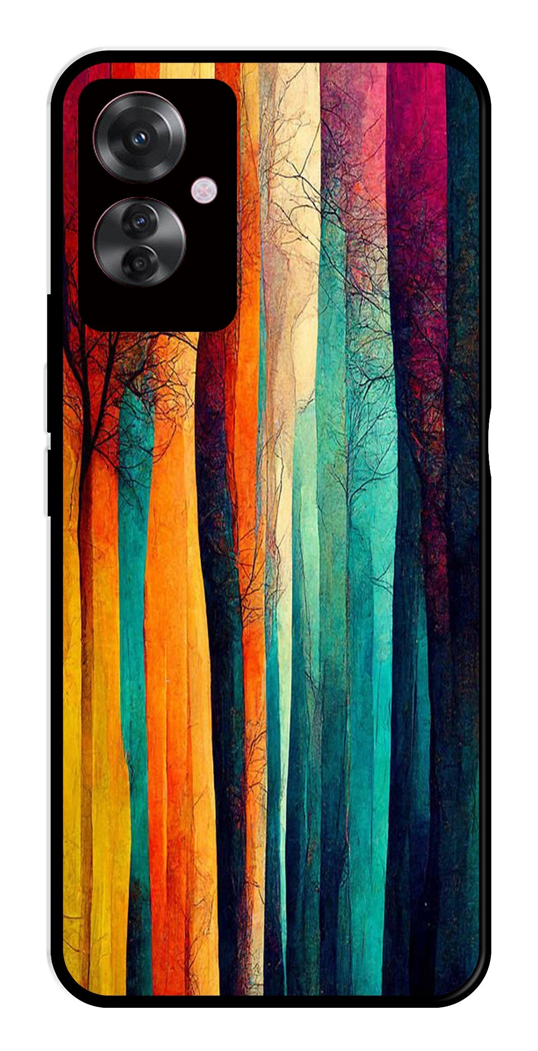 Modern Art Colorful Metal Mobile Case for Oppo F25 Pro 5G   (Design No -47)