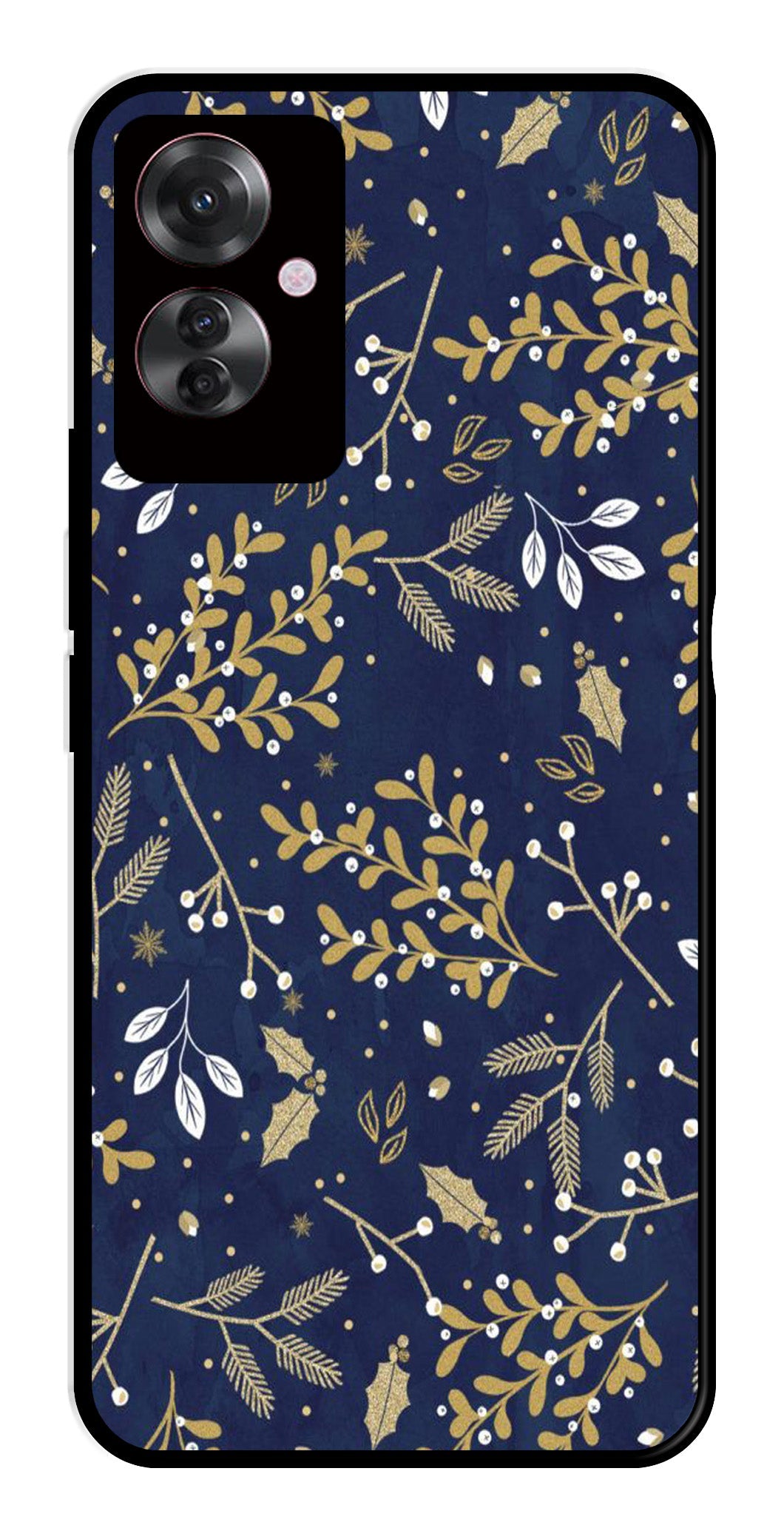 Floral Pattern  Metal Mobile Case for Oppo F25 Pro 5G   (Design No -52)