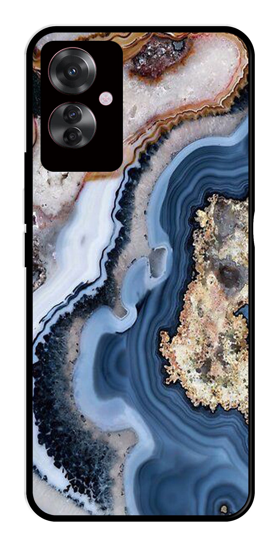 Marble Design Metal Mobile Case for Oppo F25 Pro 5G   (Design No -53)