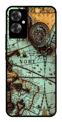 Map Design Metal Mobile Case for Oppo F25 Pro 5G