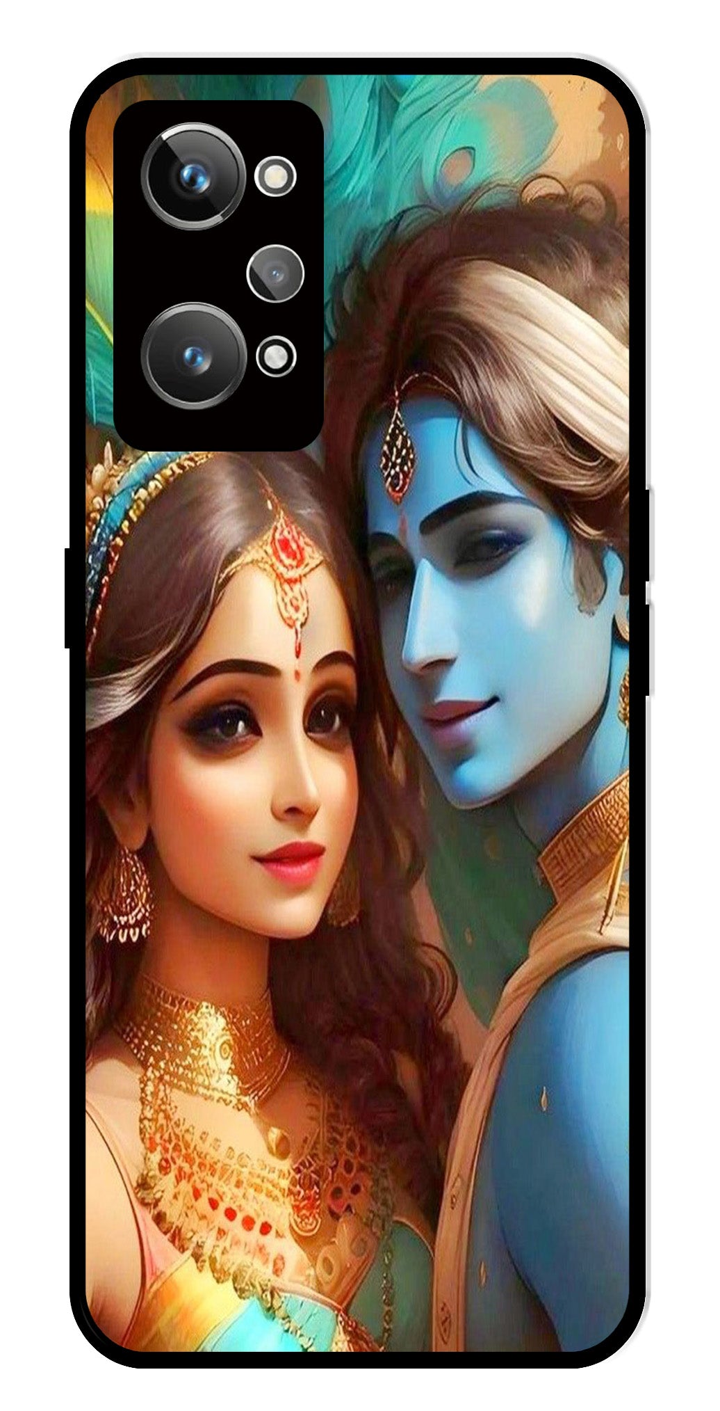 Lord Radha Krishna Metal Mobile Case for Realme GT Neo 2   (Design No -01)