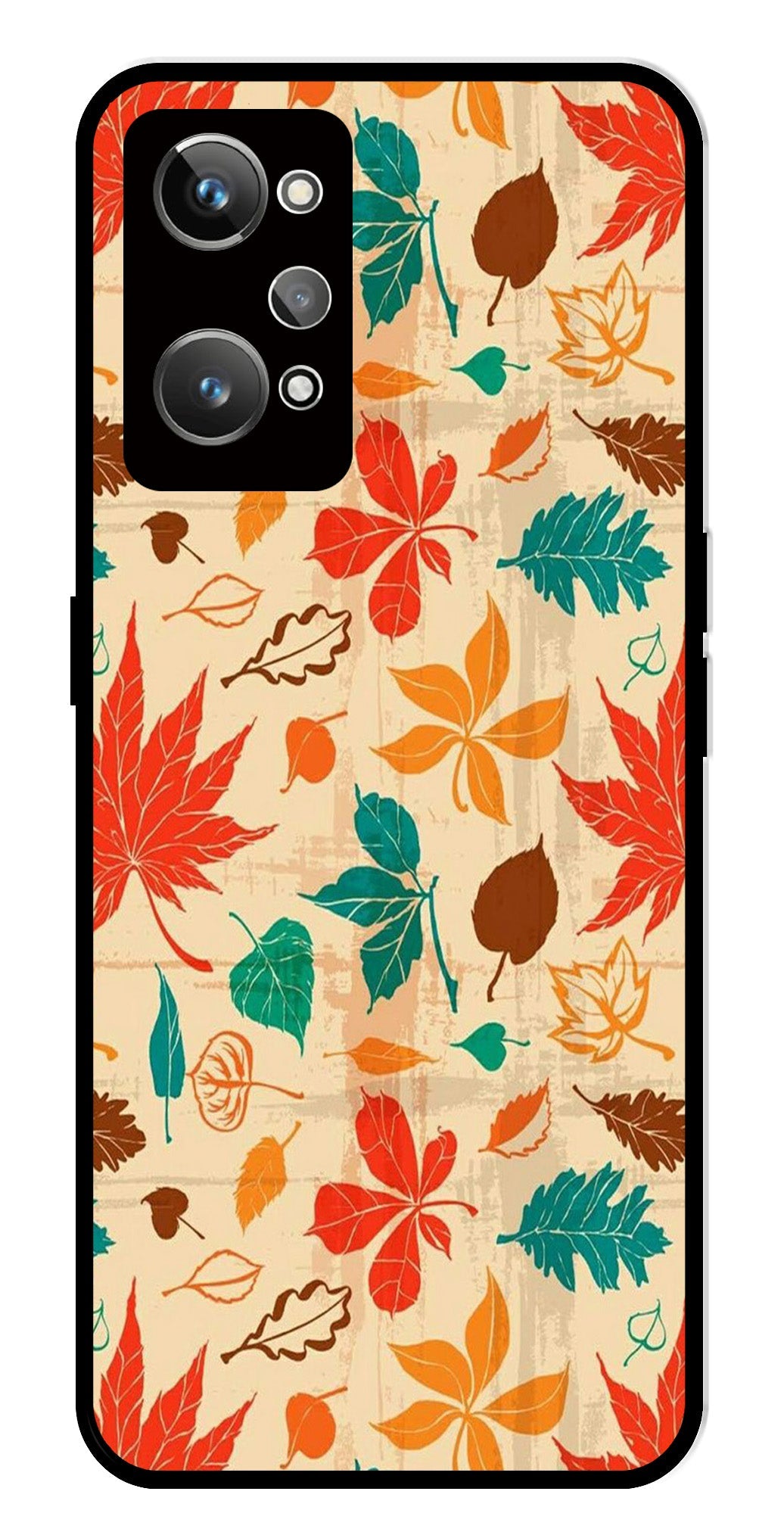 Leafs Design Metal Mobile Case for Realme GT Neo 2   (Design No -14)