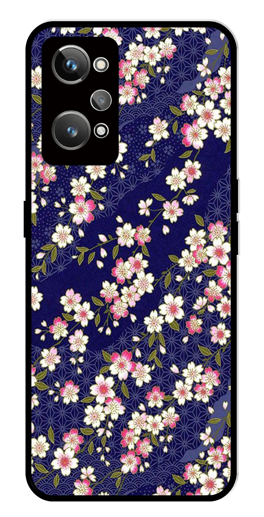 Flower Design Metal Mobile Case for Realme GT Neo 2   (Design No -25)