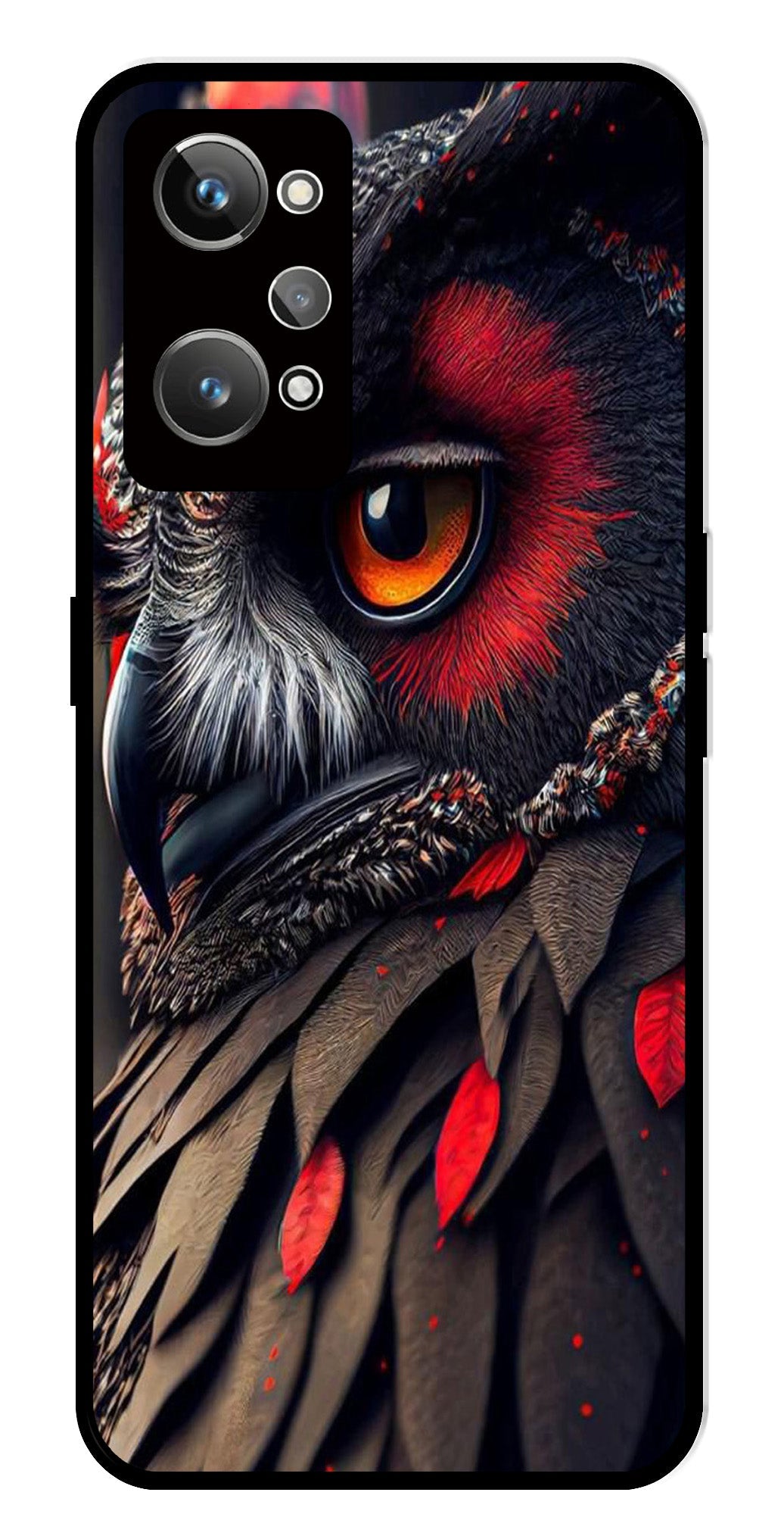 Owl Design Metal Mobile Case for Realme GT Neo 2   (Design No -26)