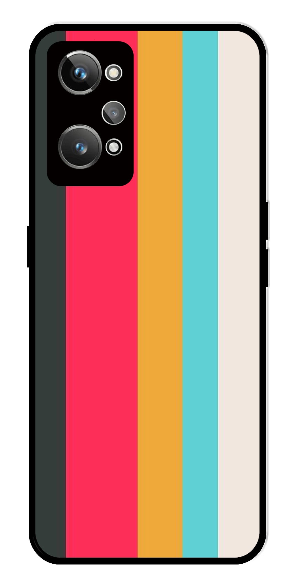 Muted Rainbow Metal Mobile Case for Realme GT Neo 2   (Design No -31)