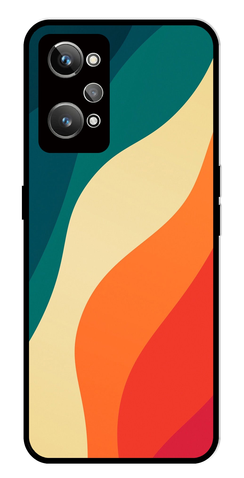 Muted Rainbow Metal Mobile Case for Realme GT Neo 2   (Design No -39)