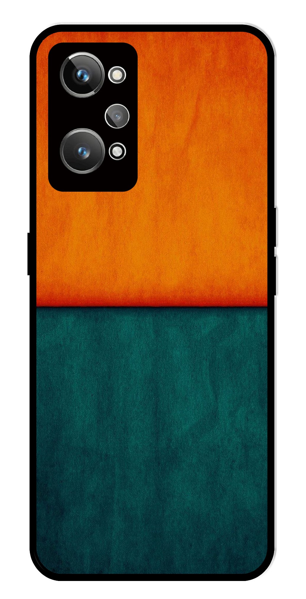 Orange Green Pattern Metal Mobile Case for Realme GT Neo 2   (Design No -45)