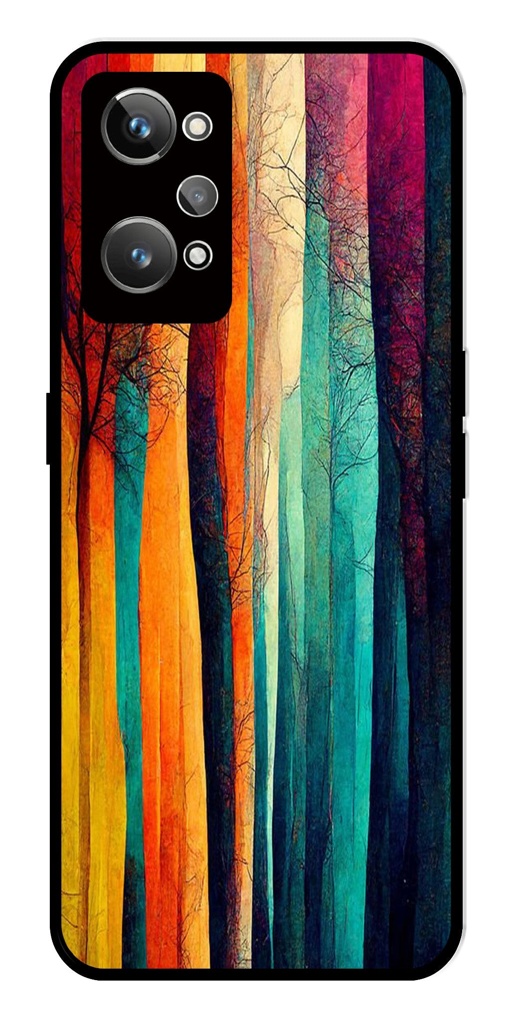 Modern Art Colorful Metal Mobile Case for Realme GT Neo 2   (Design No -47)