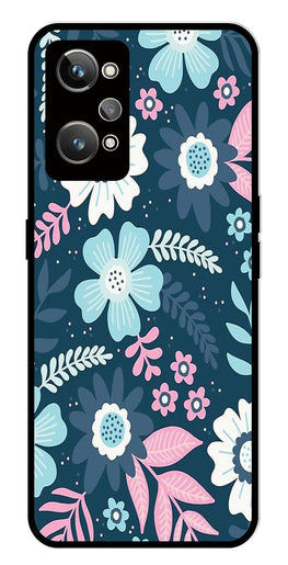 Flower Leaves Design Metal Mobile Case for Realme GT Neo 2   (Design No -50)