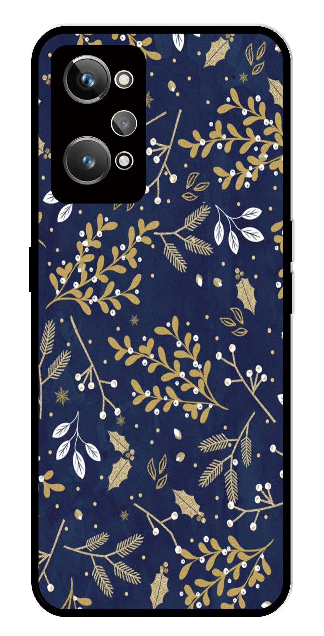 Floral Pattern  Metal Mobile Case for Realme GT Neo 2   (Design No -52)