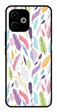 Colorful Feathers Metal Mobile Case for Infinix Hot 40i