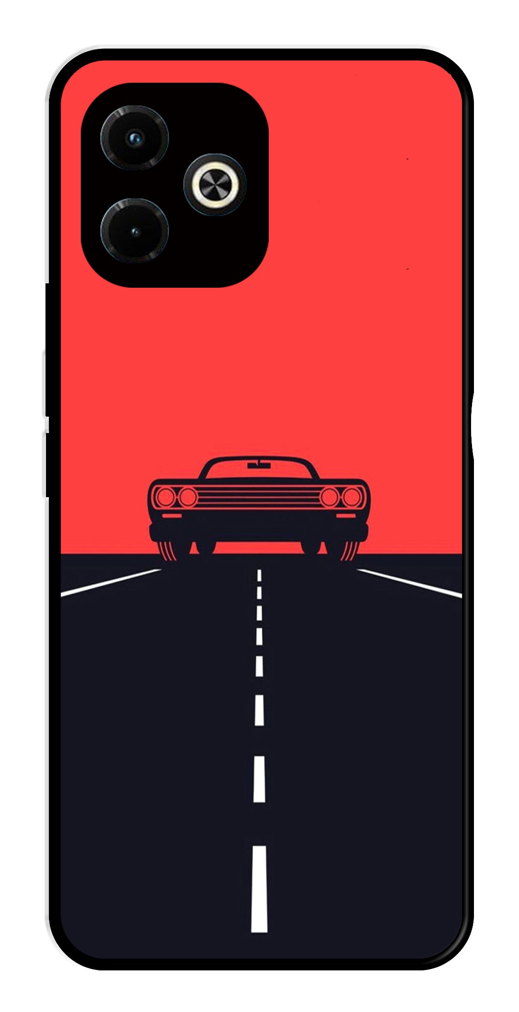 Car Lover Metal Mobile Case for Infinix Hot 40i   (Design No -21)