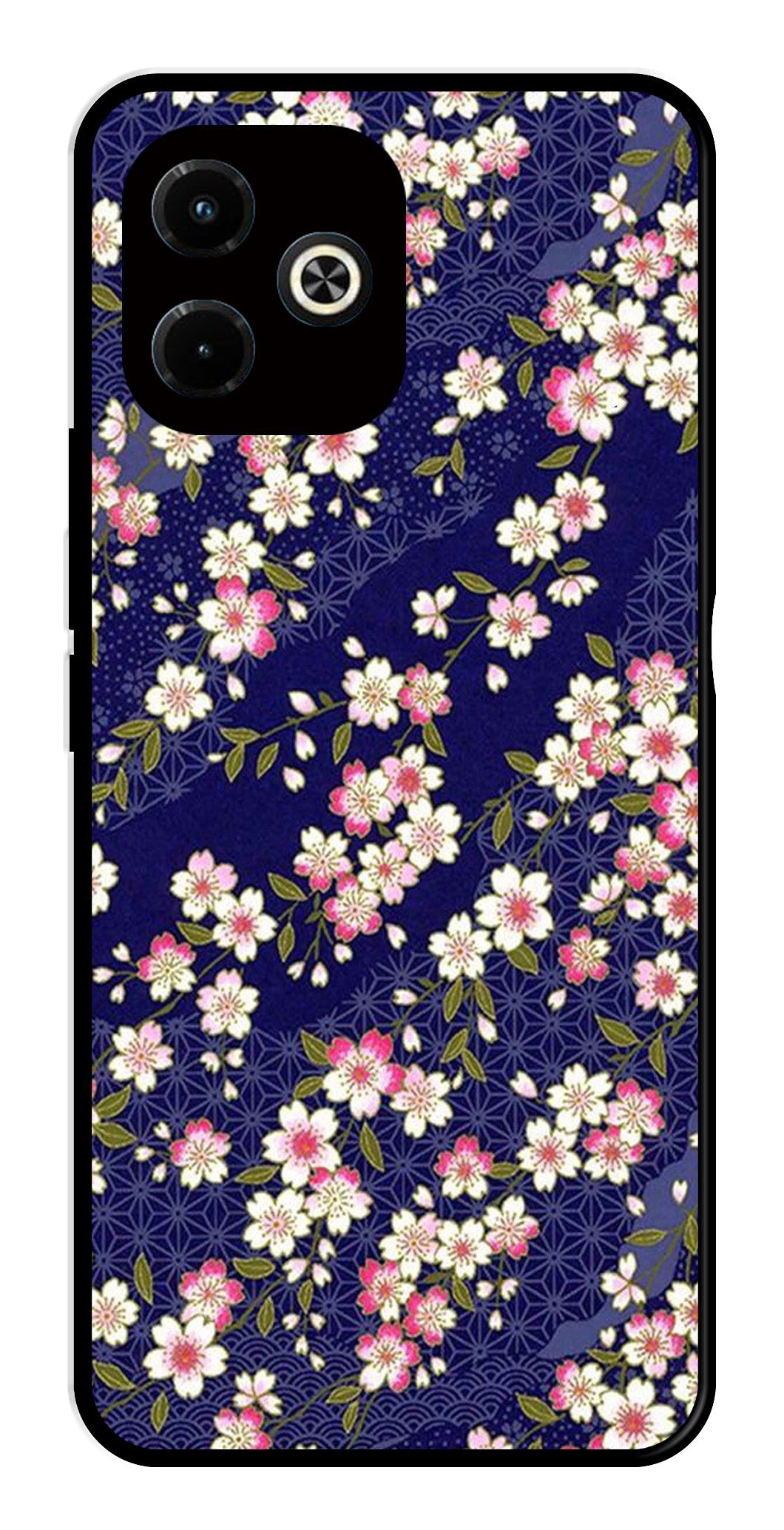 Flower Design Metal Mobile Case for Infinix Hot 40i   (Design No -25)