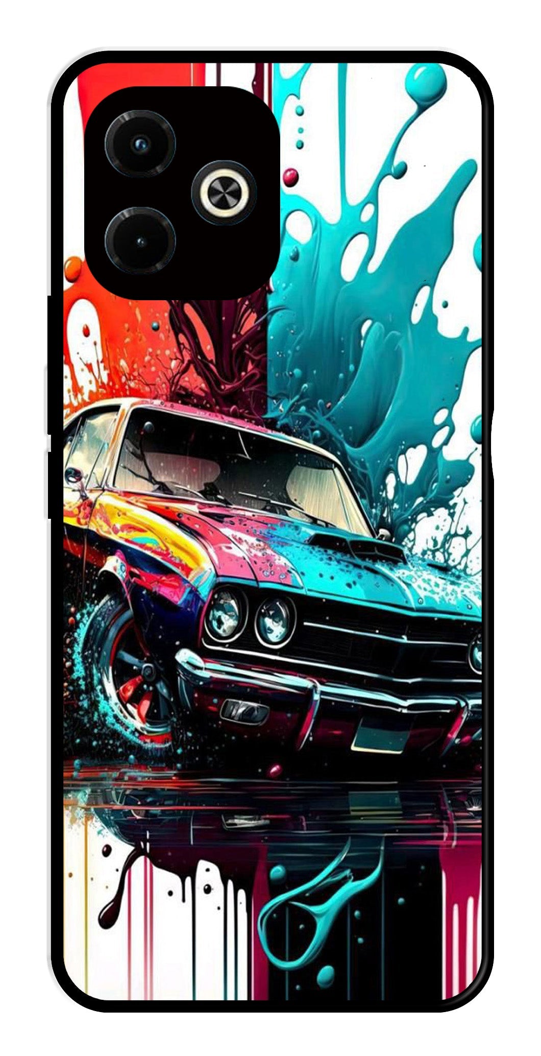 Vintage Car Metal Mobile Case for Infinix Hot 40i   (Design No -29)