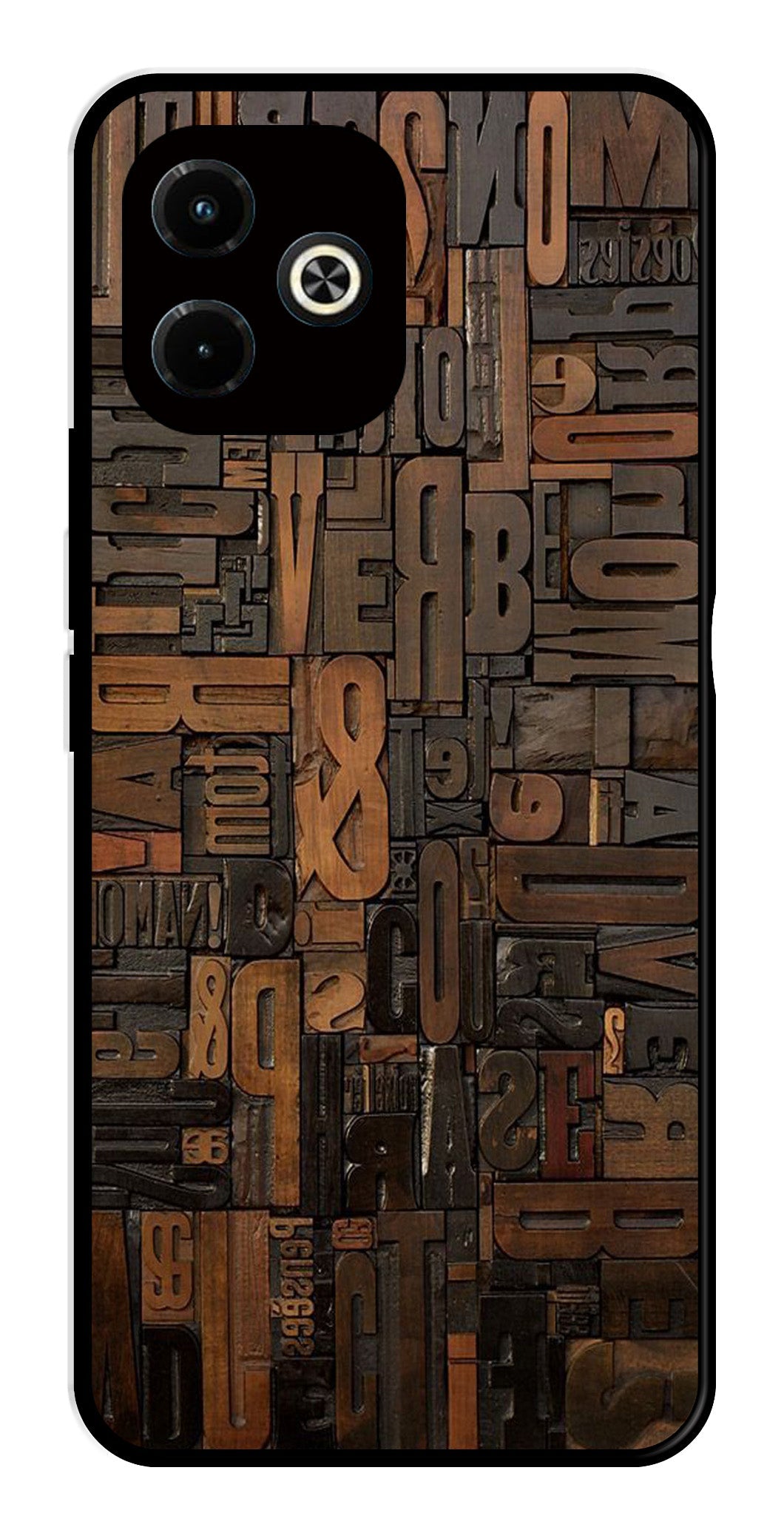 Alphabets Metal Mobile Case for Infinix Hot 40i   (Design No -32)