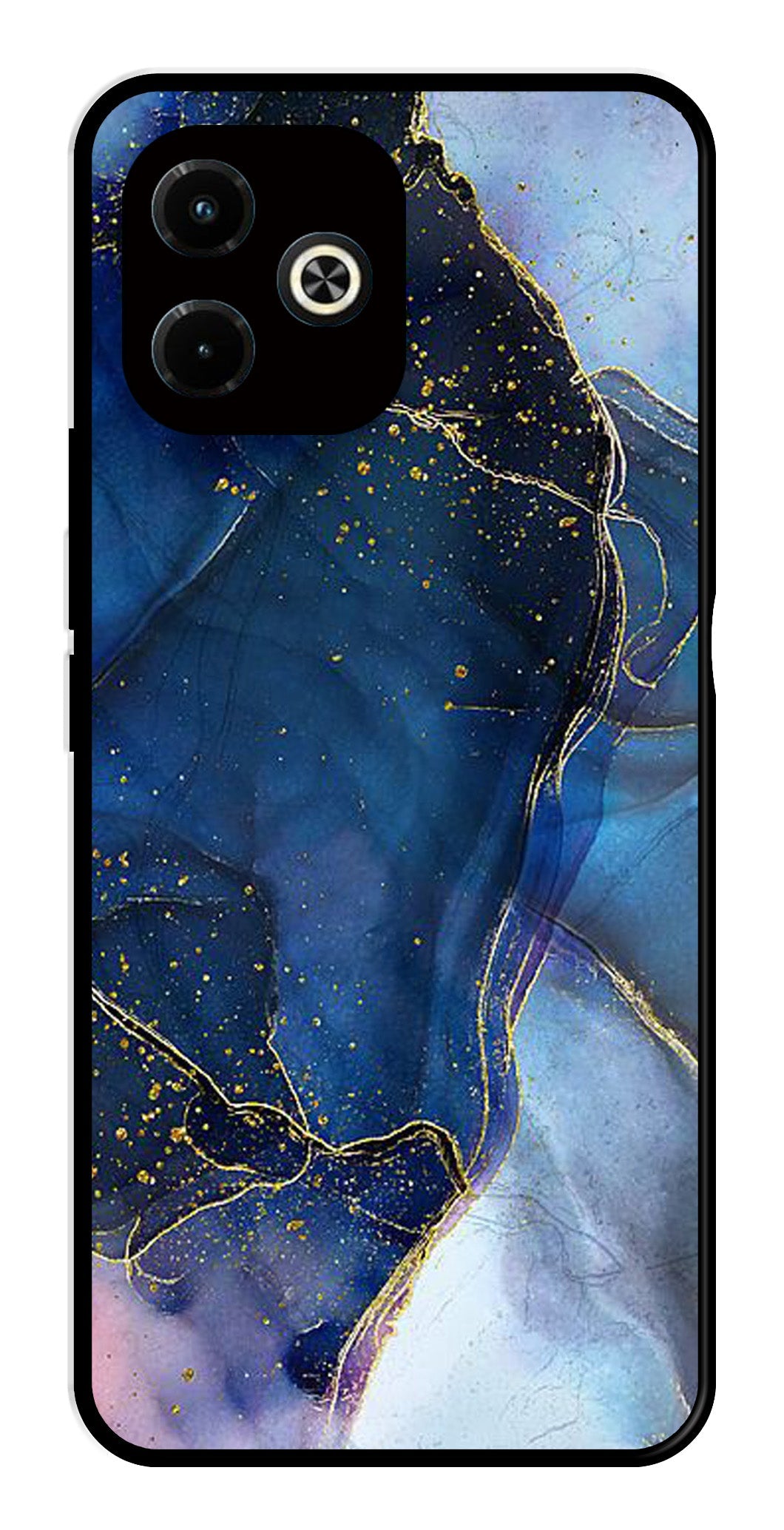 Blue Marble Metal Mobile Case for Infinix Hot 40i   (Design No -34)